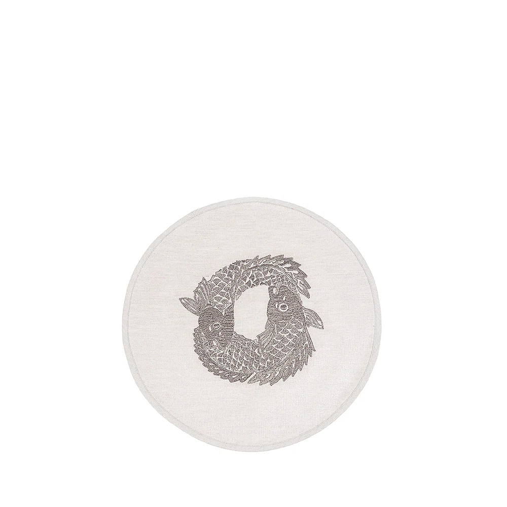 Koi Circle embroidered placemat